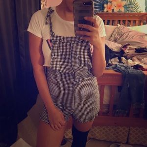 Checkered overalls